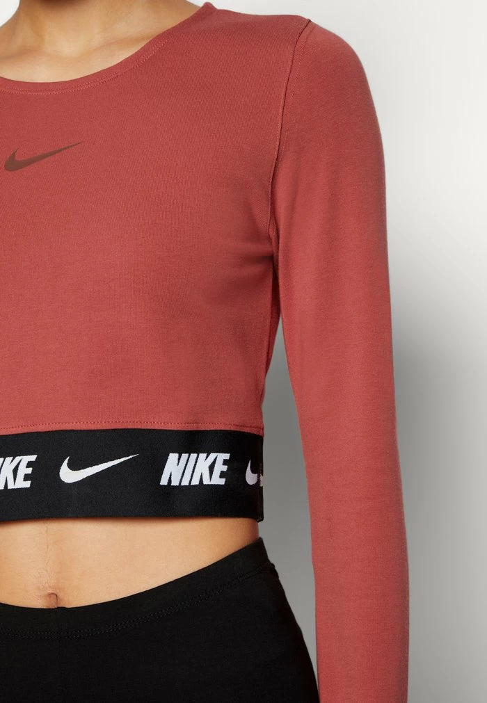 Nike Sportswear CROP TAPE - Long Sleeved Top - Canyon Rust/oxen Brown - Image 6