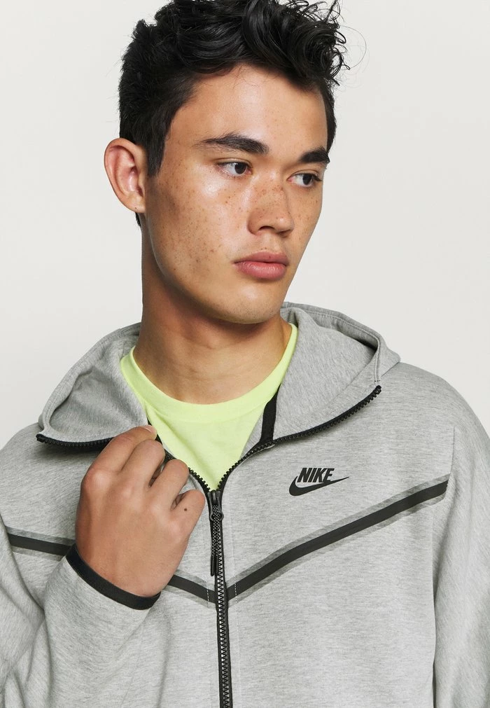 Nike Sportswear HOODIE - Zip-up Sweatshirt - Dk Grey Heather/black - Image 4