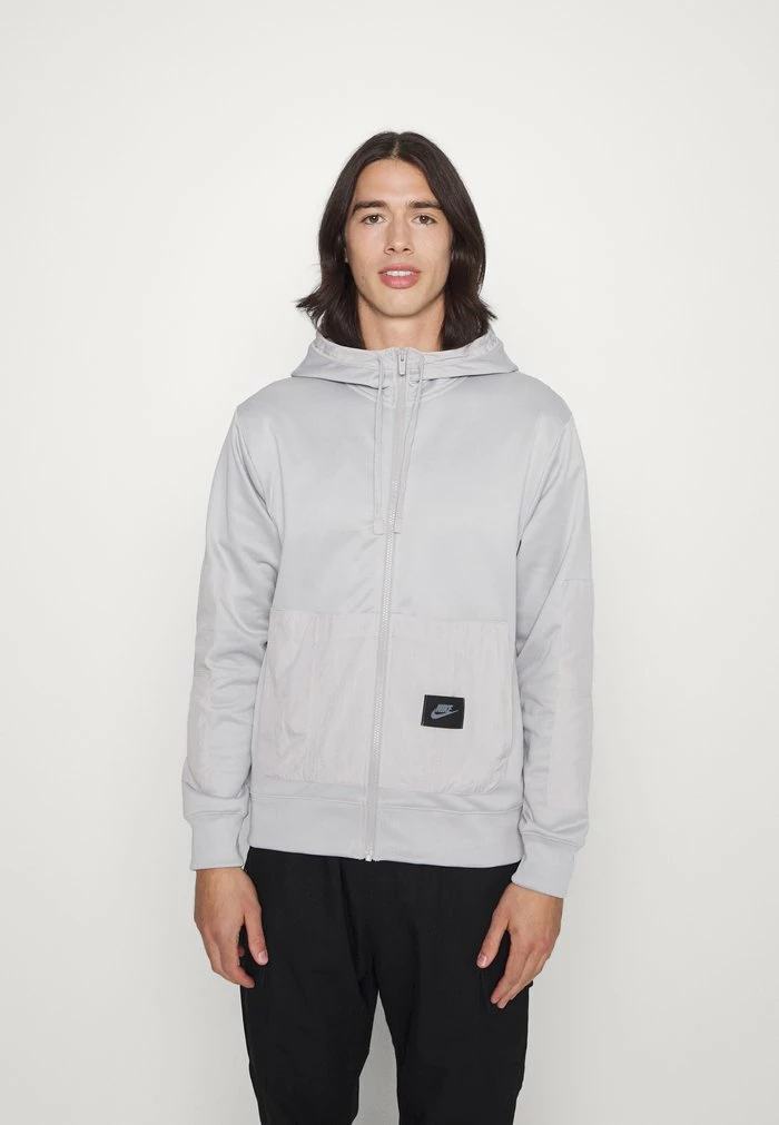Nike Sportswear HOODIE - Zip-up Sweatshirt - Light Iron Ore/light Iron Ore/black