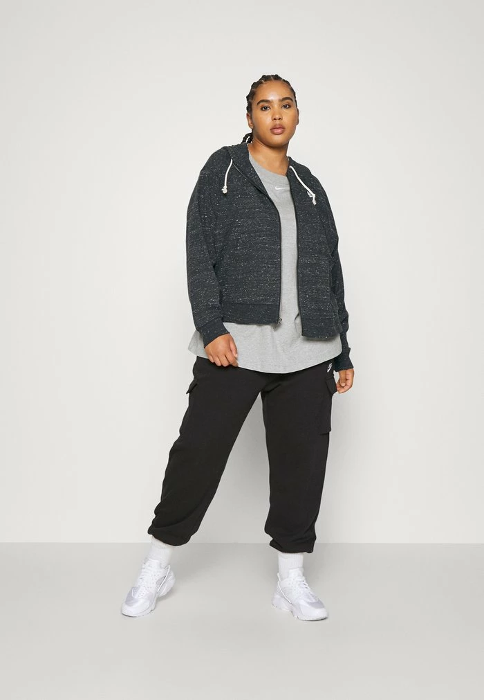 Nike Sportswear GYM EASY HOODIE - Zip-up Sweatshirt - Black/white - Image 2