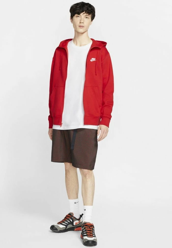 Nike Sportswear CLUB HOODIE - Zip-up Sweatshirt - Red/white - Image 2