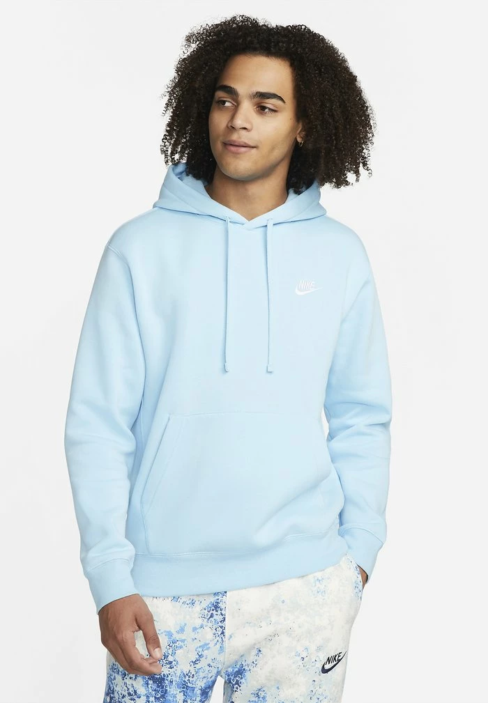 Nike Sportswear CLUB HOODIE - Hoodie - Blue Chill/blue Chill/(lt Crimson)