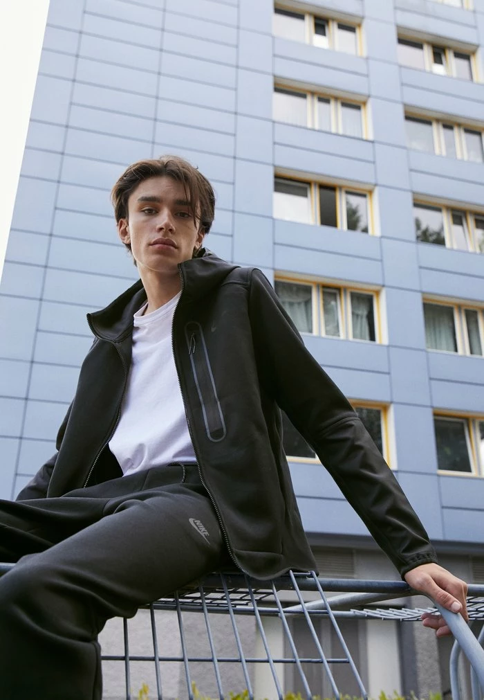 Nike Sportswear OVERLAY - Zip-up Sweatshirt - Black