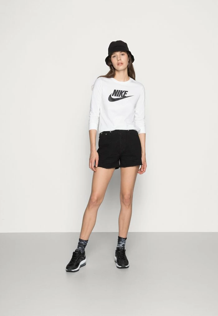Nike Sportswear TEE ICON - Long Sleeved Top - White/black - Image 2