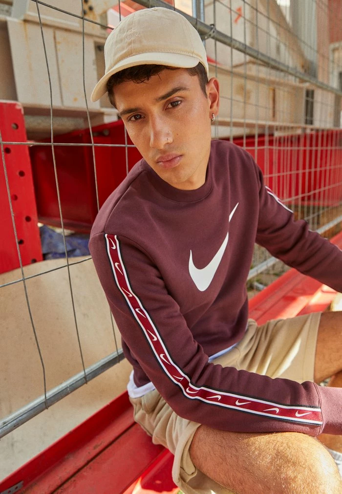 Nike Sportswear REPEAT CREW - Sweatshirt - Burgundy Crush/white - Image 3