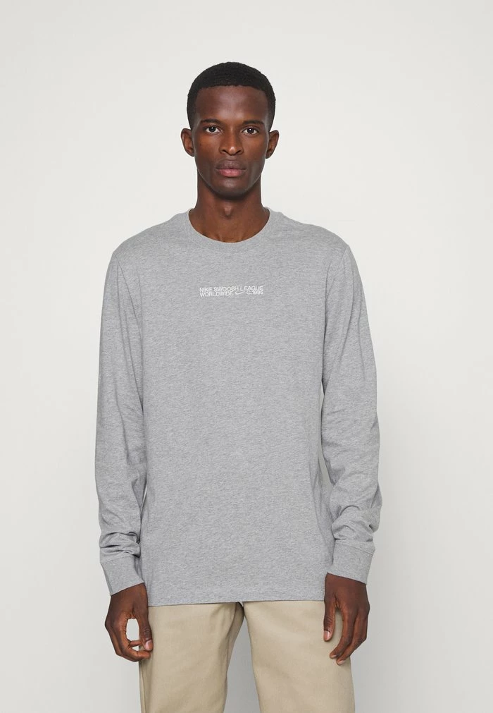 Nike Sportswear CORE TEE - Long Sleeved Top - Dark Grey Heather