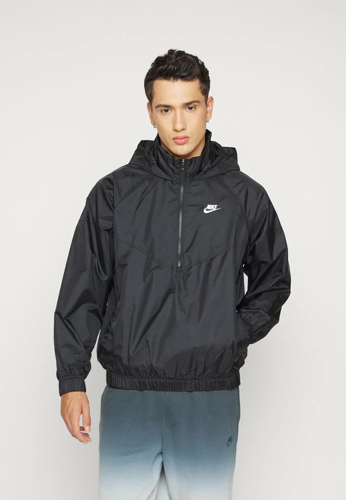 Nike Sportswear CLUB TRACK - Windbreaker - Black/white - Image 4