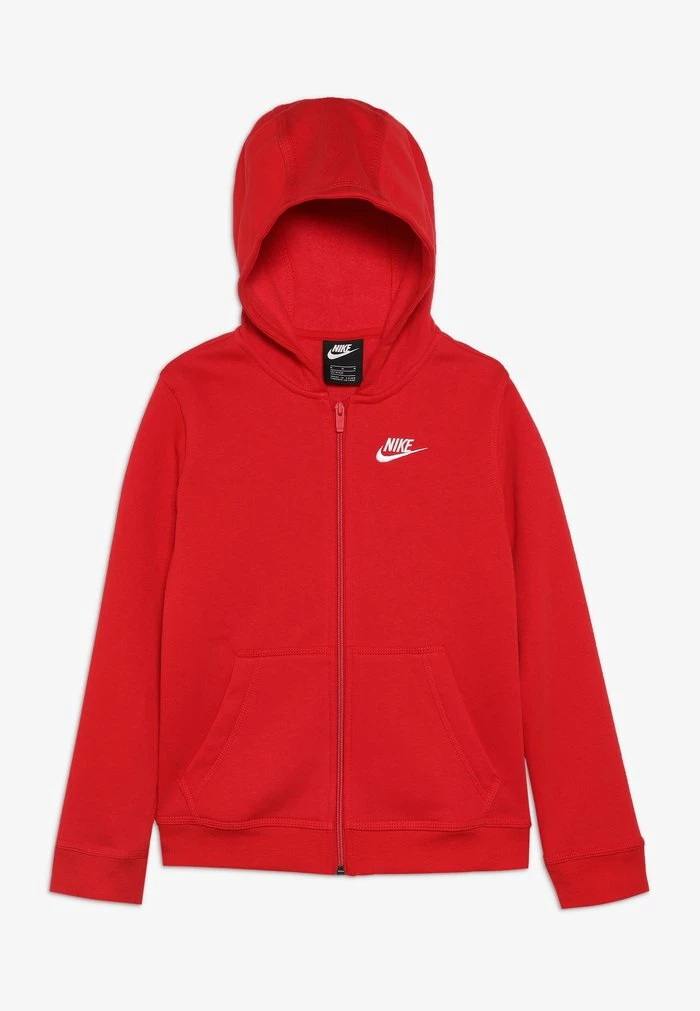 Nike Sportswear HOODIE CLUB - Zip-up Sweatshirt - University Red/white