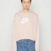 Nike Sportswear CLUB CROP - Sweatshirt - Pink Oxford/white