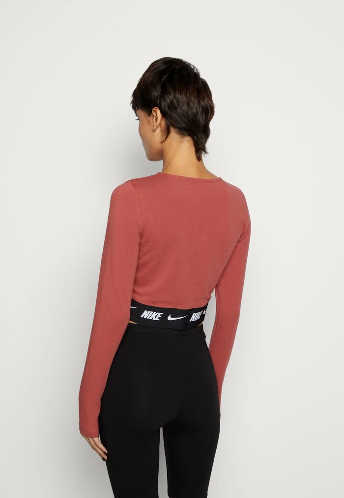 Nike Sportswear CROP TAPE - Long Sleeved Top - Canyon Rust/oxen Brown - Image 3