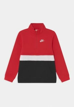 Nike Sportswear CLUB HALF ZIP - Sweatshirt - University Red/black/white