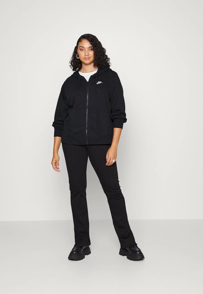 Nike Sportswear CLUB HOODIE - Zip-up Sweatshirt - Black/white - Image 2