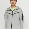 Nike Sportswear HOODIE - Zip-up Sweatshirt - Dk Grey Heather/black