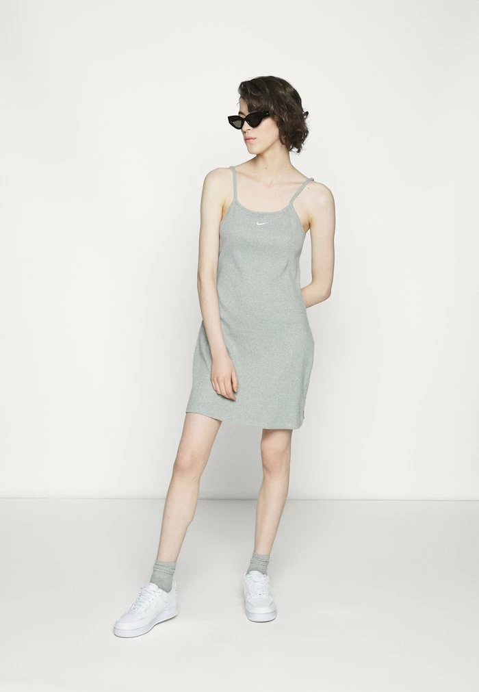Nike Sportswear DRESS - Shift Dress - Dark Grey Heather/white - Image 6