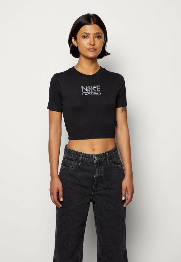 Nike Sportswear SLIM CROP - Print T-shirt - Black