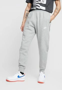 Nike Sportswear CLUB - Tracksuit Bottoms - Dark Grey Heather/matte Silver/white