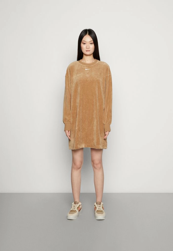 Nike Sportswear LONGSLEEVE DRESS - Day Dress - Driftwood/sail