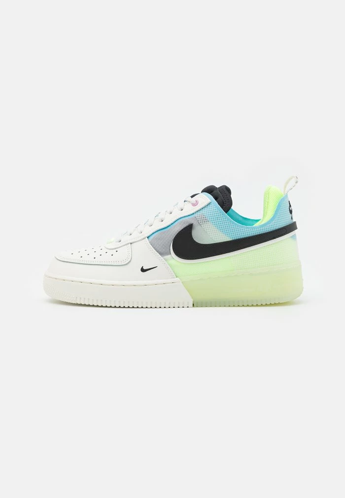 Nike Sportswear AIR FORCE 1 REACT UNISEX - Trainers - White/black/barely Volt/ghost Green/blue Chill/sail