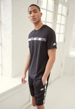 Nike Sportswear REPEAT - Print T-shirt - Black/white