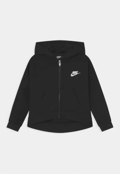 Nike Sportswear CLUB HIGH LOW HOODIE - Zip-up Sweatshirt - Black