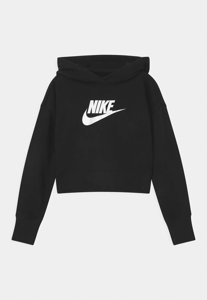 Nike Sportswear CLUB CROP - Hoodie - Black/white