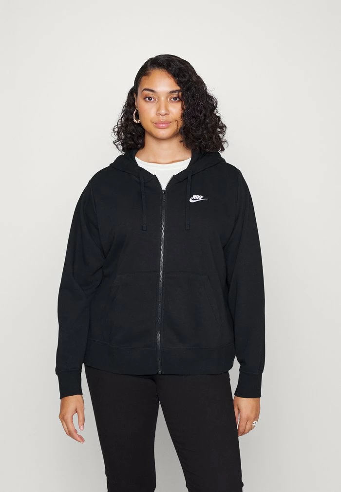 Nike Sportswear CLUB HOODIE - Zip-up Sweatshirt - Black/white