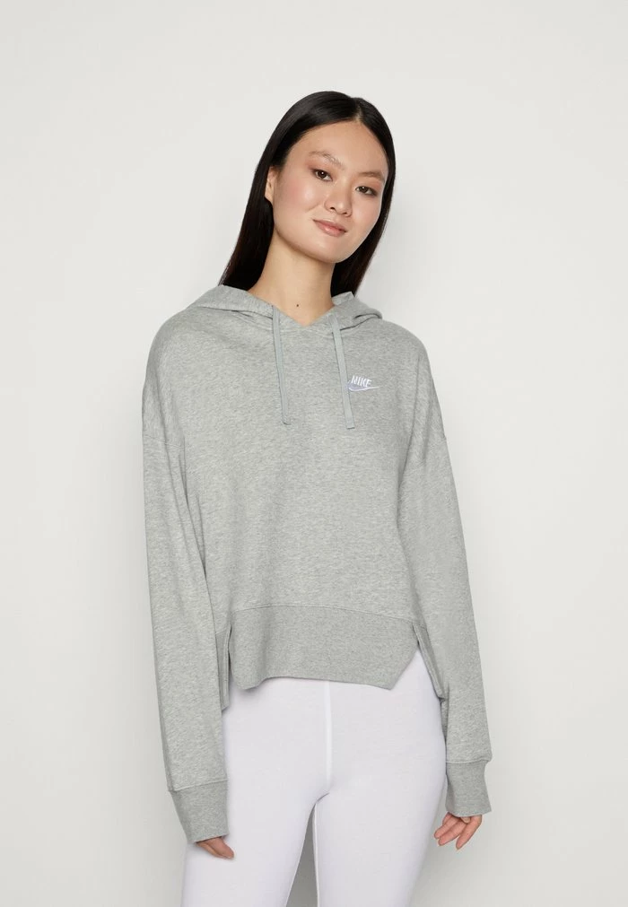 Nike Sportswear CLUB HOODIE - Sweatshirt - Grey Heather/white