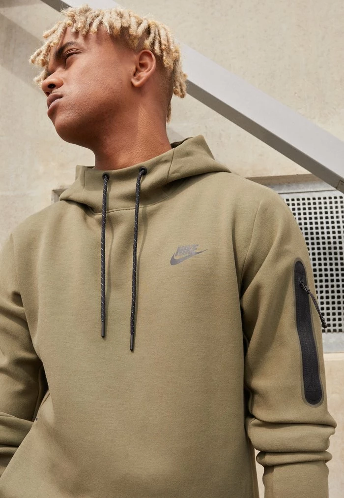 Nike Sportswear HOODIE - Hoodie - Medium Olive Black