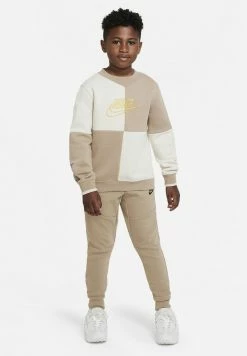 Nike Sportswear B NSW TCH FLC PANT UNISEX - Tracksuit Bottoms - Khaki/yellow Ochre/(black)