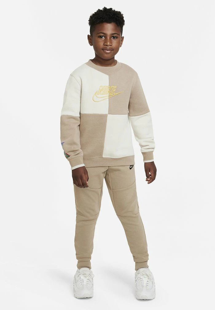 Nike Sportswear B NSW TCH FLC PANT UNISEX - Tracksuit Bottoms - Khaki/yellow Ochre/(black)