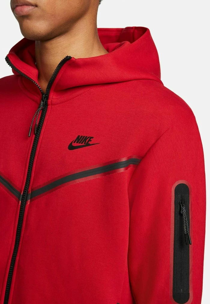 Nike Sportswear HOODIE - Zip-up Sweatshirt - Gym Red Black - Image 5