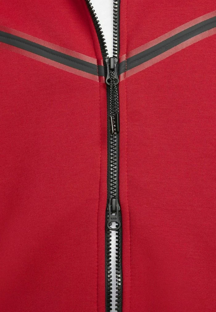 Nike Sportswear HOODIE - Zip-up Sweatshirt - Gym Red Black - Image 7