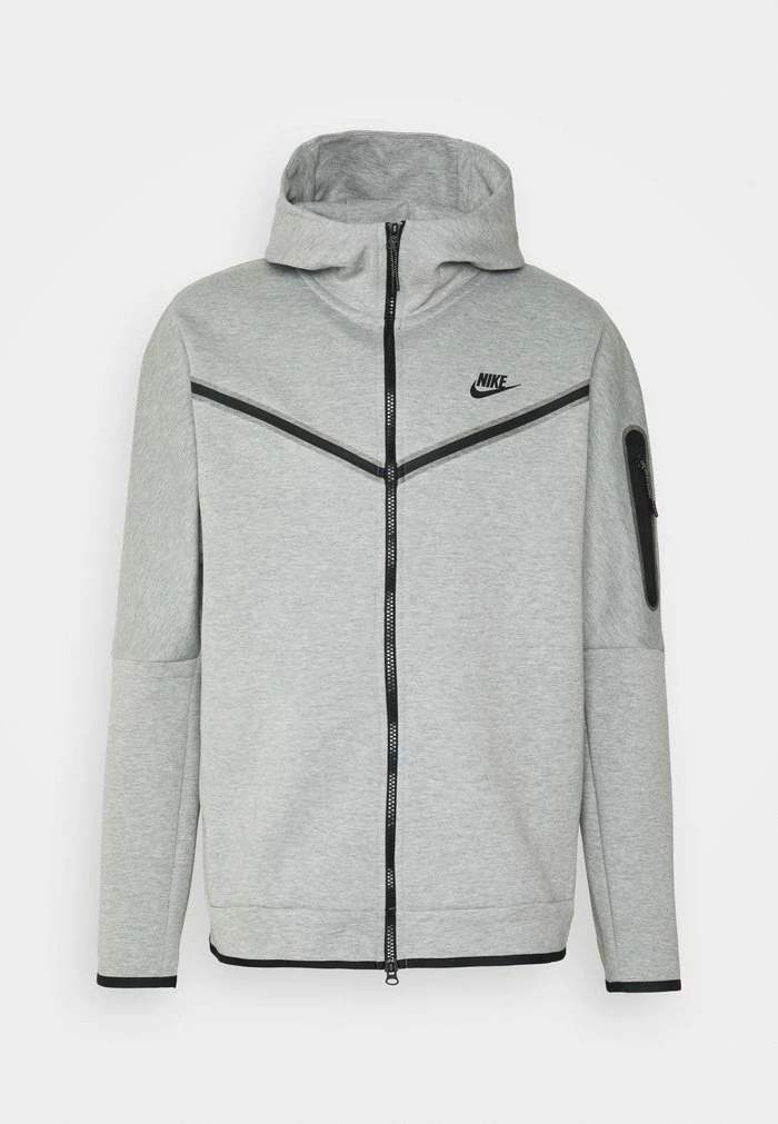Nike Sportswear HOODIE - Zip-up Sweatshirt - Dk Grey Heather/black - Image 5