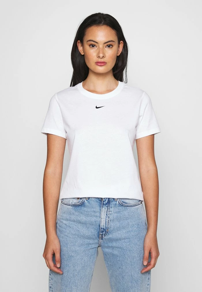 Nike Sportswear ESSNTL CREW LBR - Basic T-shirt - White/black