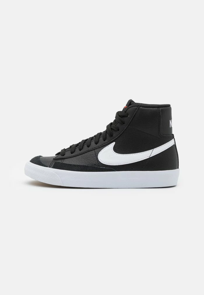 Nike Sportswear BLAZER MID 77 BG UNISEX - High-top Trainers - Black/white/team Orange