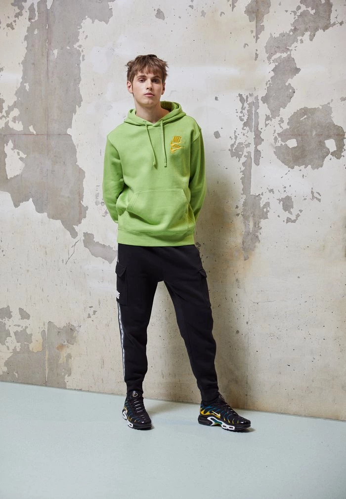 Nike Sportswear HOODIE - Sweatshirt - Vivid Green/medium Blue