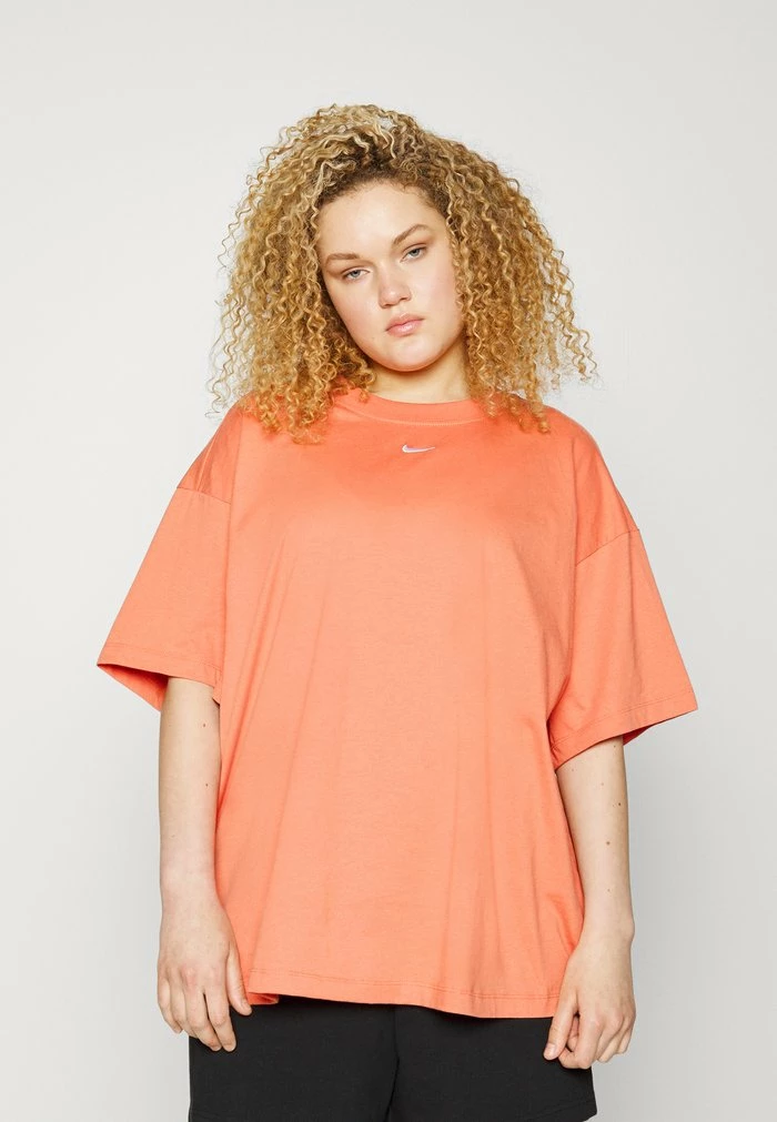 Nike Sportswear PLUS - Basic T-shirt - Madder Root/white
