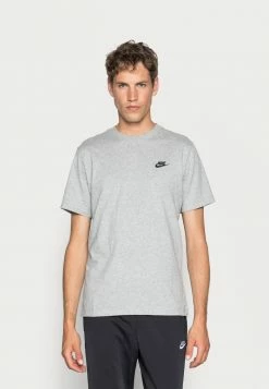 Nike Sportswear CLUB TEE - Basic T-shirt - Dark Grey Heather/black