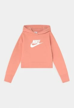 Nike Sportswear CLUB CROP - Hoodie - Light Madder Root/white