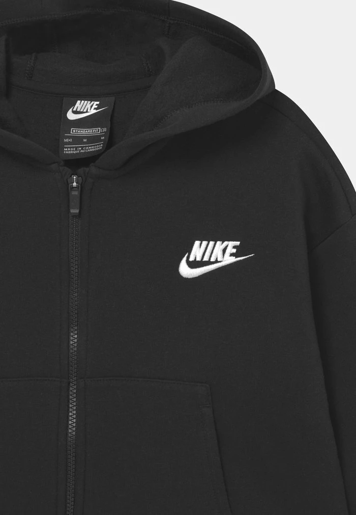 Nike Sportswear CLUB HOODIE - Zip-up Sweatshirt - Black/white - Image 3