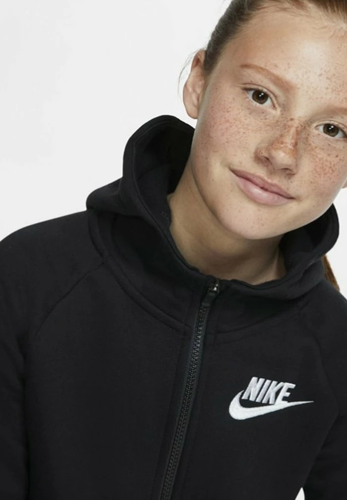 Nike Sportswear CLUB HOODIE - Zip-up Sweatshirt - Black/white - Image 4