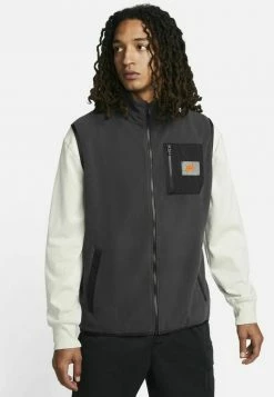 Nike Sportswear SPU TF POLAR FLC - Waistcoat - Dark Smoke Grey Black Black Safety Orange
