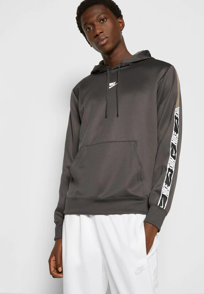 Nike Sportswear REPEAT HOODIE - Hoodie - Medium Ash/olive Grey/white - Image 6