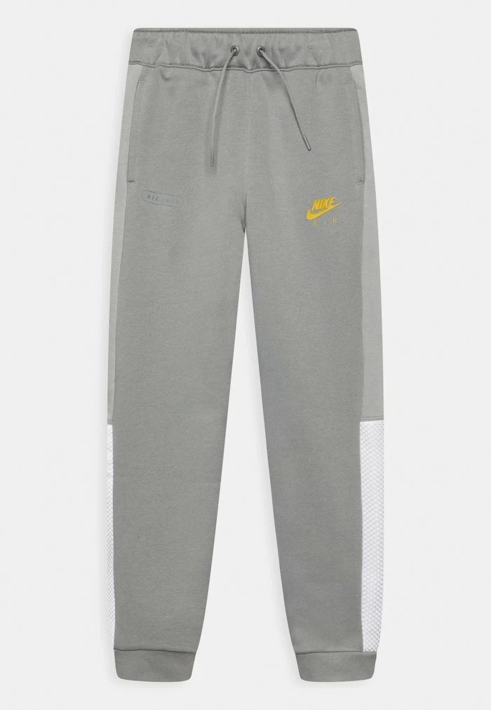 Nike Sportswear AIR PANT - Tracksuit Bottoms - Particle Grey/lt Smoke Grey/white/(vivid Sulfur)