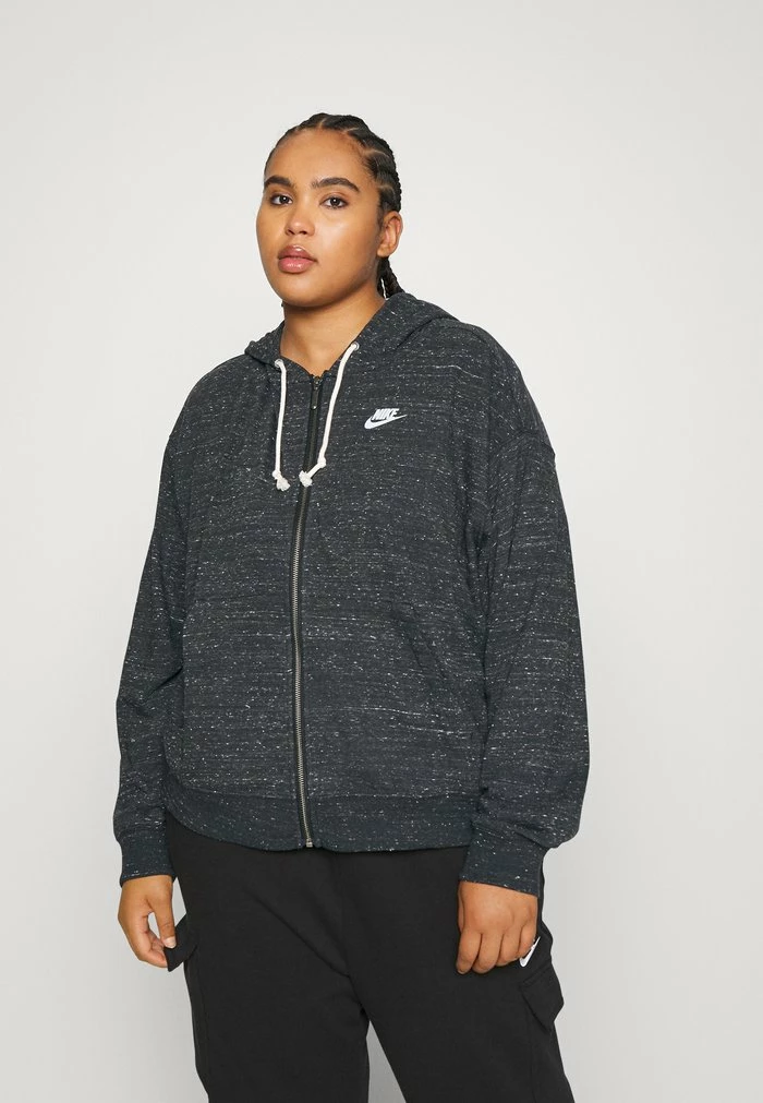 Nike Sportswear GYM EASY HOODIE - Zip-up Sweatshirt - Black/white