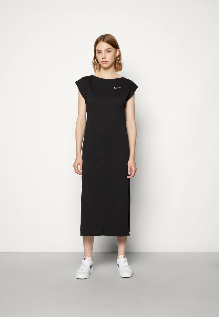 Nike Sportswear DRESS MIDI - Jersey Dress - Black/white