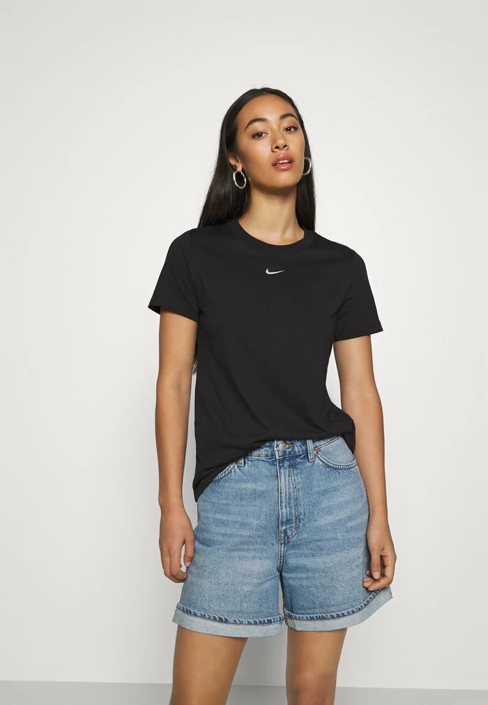 Nike Sportswear ESSNTL CREW LBR - Basic T-shirt - Black