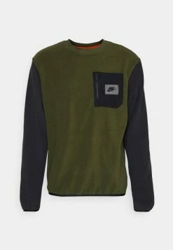 Nike Sportswear POLAR CREW - Fleece Jumper - Rough Green/dk Smoke Grey/black/(black)