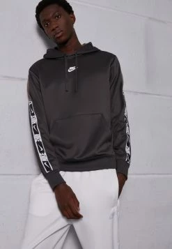 Nike Sportswear REPEAT HOODIE - Hoodie - Medium Ash/olive Grey/white