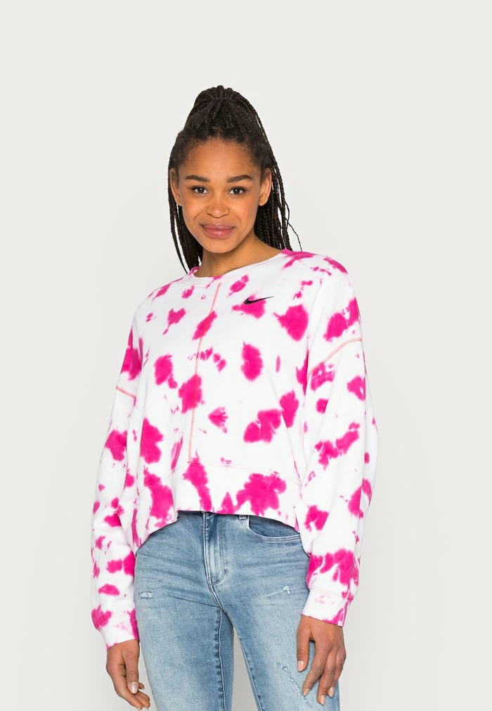 Nike Sportswear TIE DYE CREW - Sweatshirt - Active Pink/siren Red